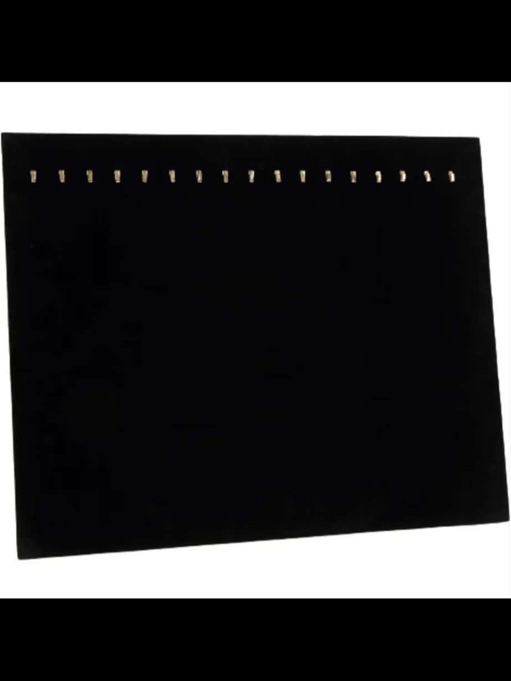 Black Velvet Jewelry Necklace Display Panel - 3 PACK-17 HOOKS